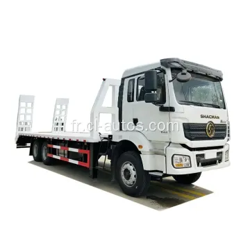 Shacman 6x4 10 roues camion à lit plat avec échelle de montée arrière pour le transport de machines d&#39;équipement lourd